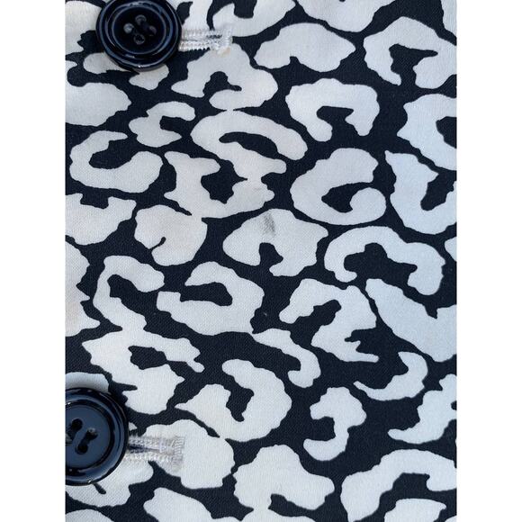 J Crew Leopard Black Chic Short Trench Coat Preppy Size Small Career Modest - Picture 9 of 11